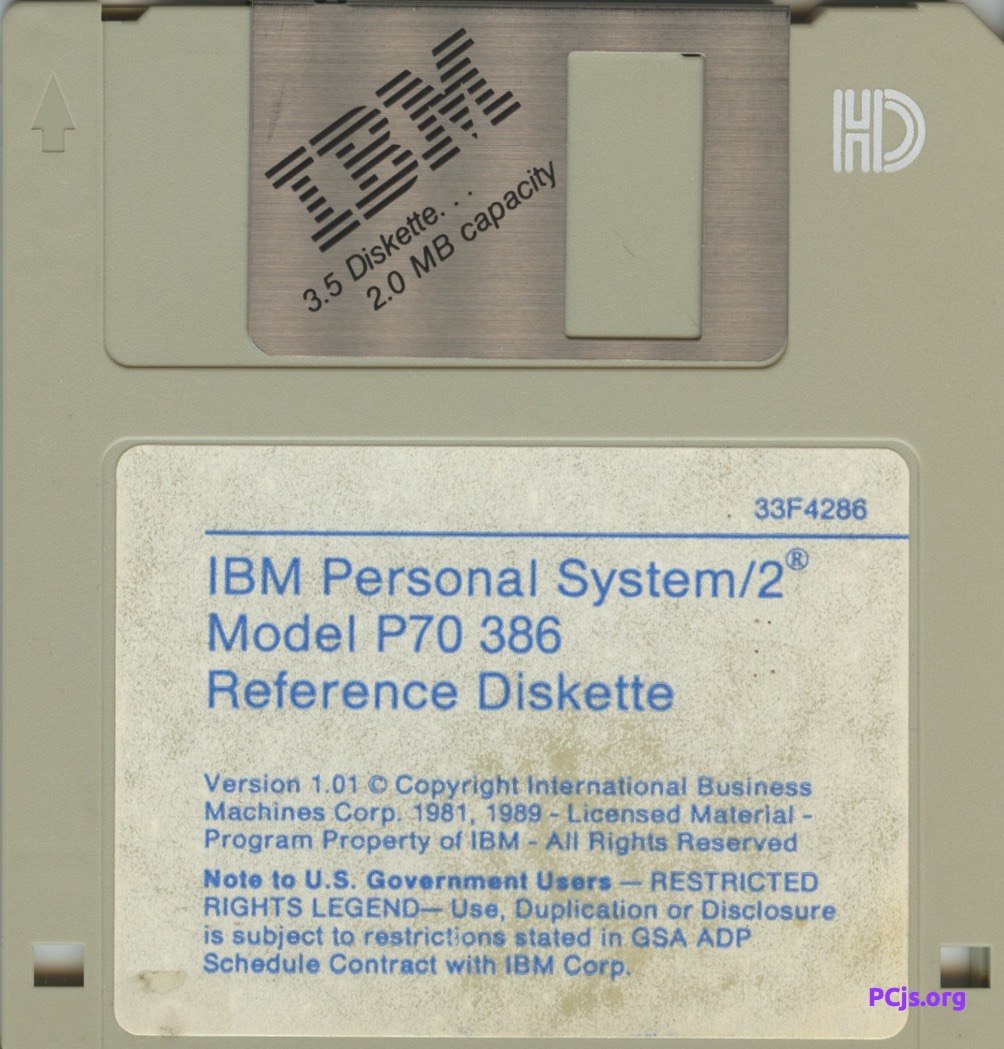 IBM PS/2 Model P70 Reference 1.01