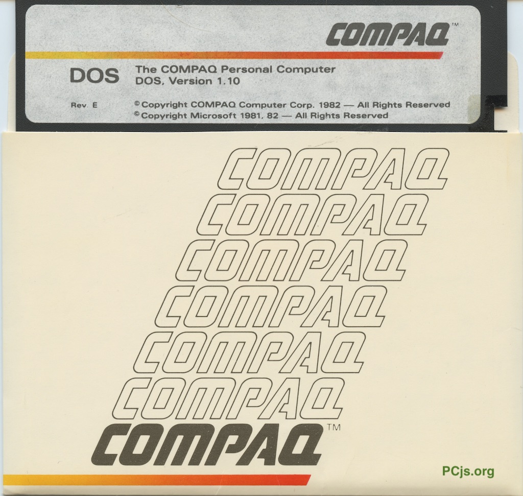 COMPAQ MS-DOS 1.10 Rev E