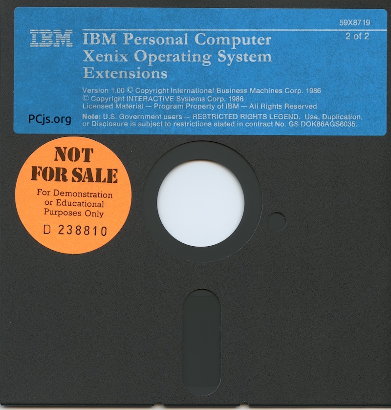 IBM PC XENIX 1.0 Extensions Disk 2