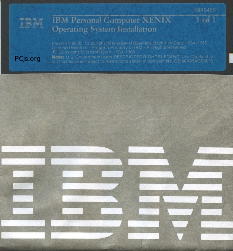IBM PC XENIX 2.0 Installation Disk