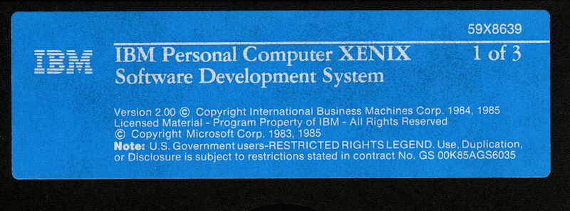 IBM PC XENIX 2.0 SDK 1